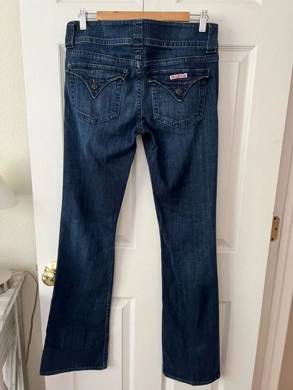 Hudson Signature Bootcut Jeans Sz 30 Dark Wash Long Inseam 33 Flap Pocket - Picture 6 of 14